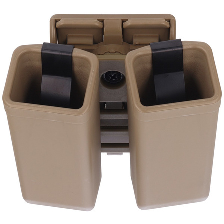 ESP Double Stack Swiveling Holder for 9 mm / .40 Magazines with UBC-04-2 MOLLE Clip - Khaki (MH-MH-44 KH)