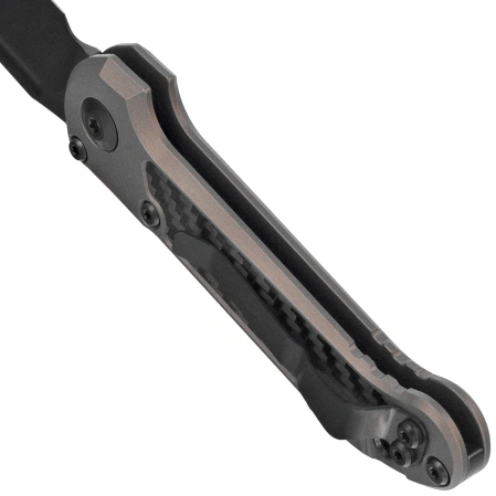 Microtech LUDT Gen III S/E Signature Automatic Knife Natural Clear Aluminum/Carbon Fiber, Black DLC M390MK by Tony Marfione (1135-1DLCTNCCFIS)
