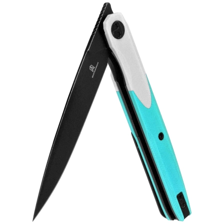 Nóż składany Bestechman Lanza White/Light Blue G10, Grey PVD 14C28N by Grzegorz Grabarski (BMK14D)