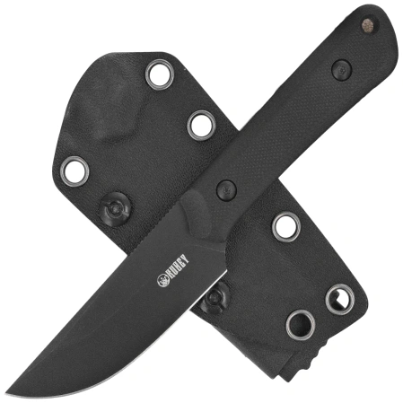 Kubey Knife Thorn Black G10, Blackwashed 14C28N by Scott Halpern (KU413B)