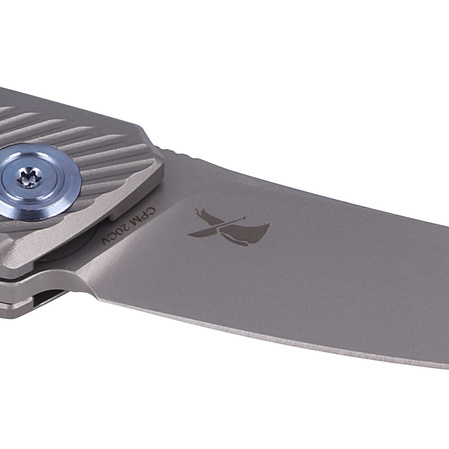 Kubey Pike KB2103A Knife, Gray Titanium, Sandblasted CPM 20CV by Parsons Bladeworks
