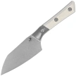 Microtech Santoku 4.2'' Kitchen Knife Titanium Bolster/Ivory G10, Stonewashed M390MK (3300B-10IV)