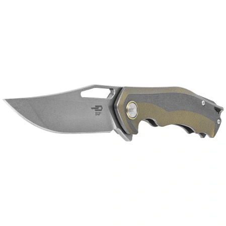 Bestech Tercel Retro Gold/Gray Titanium, Stonewashed CPM S35VN (BT1708A)