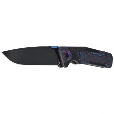 Kizer Sable Chief Knife Black Titanium / Camo Carbon Damtanium, Polished DLC Ultra K390 by Jonathan Styles (Ki3745A1)