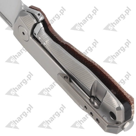 Nóż składany LionSteel Nano Natural Canvas Micarta, Satin MagnaCut (NA01 CVN)