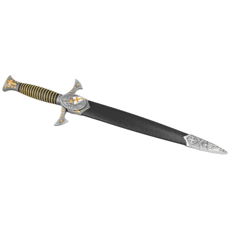Sztylet Decor Habitat Templar Dagger, Black/Gold ABS, Satin Stainless Steel (S0298)