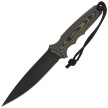Spartan Blades Harsey Clandestina Knife Camo Linen Micarta, Black PVD MagnaCut by William W. Harsey (SB57BKCMKYBK)