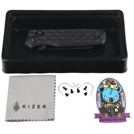 Kizer Task Knife Black G10, Black 154CM by Nick Consoli (V3641C2)