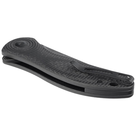 Civivi Synergy3 Black G10 / Twill Carbon Fiber, Black Damascus by Jim O'Young (C20075D-DS1)