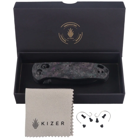 Nóż składany Kizer Drop Bear Medusa Fat Carbon, Matte DLC S35VN by Azo (Ki3619A4)