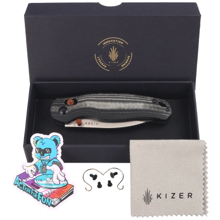 Kizer Phoca CD Knife Black Norplex UltreX Micarta, Satin 14C28N (V3781CDA1)