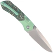 Remette Meteor Knife Green Titanium/Carbon Fiber, Pearlescent M390 (RTPT-CL)