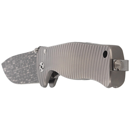Nóż składany LionSteel SR2 Grey Titanium, Lizard Chad Nichols Damascus by Molletta (SR2DL G)
