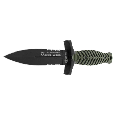 Nóż boot K25 RK-32207 Green ABS/Black Rubber, Black Titanium 7Cr17Mov