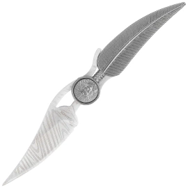 Martinez Albainox Indian Feather Knife Gray Zamak, Laser Ornated 3Cr13Mov (10999)