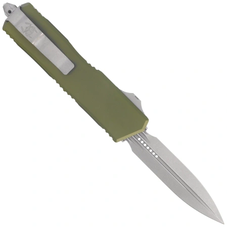 Microtech Scarab II Gen III Executive D/E OTF Knife OD Green Aluminum, Apocalyptic M390MK by Tony Marfione (1175-10APOD)