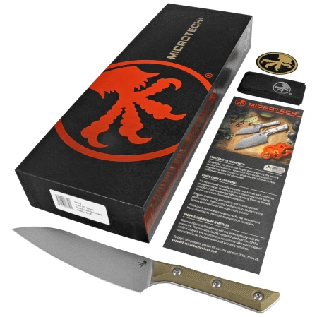 Microtech Utility Kitchen Knife OD Green G10, Stonewashed MK390 (3400-10OD)