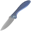Kubey Ruckus Knife Blue Titanium, Beadblasted CPM 20CV by Sherif Manganas (KB314R)