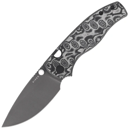 Nóż składany Kizer Glaux Black Vortex Micarta, Gray PVD / Stonewashed 14C28N (V3801A2)