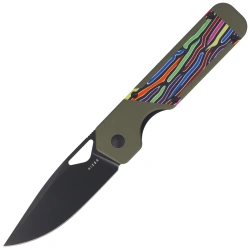Nóż składany Kizer Militaw Olive Green-Party Steamers G10, Black Nitro-V by Jonathan Styles (V3634A3)