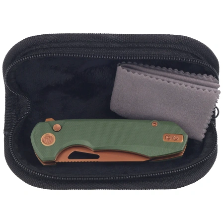 Nóż składany Remette Camel Green G10, Bronze Titanium Plating 14C28N (RTCMLD)
