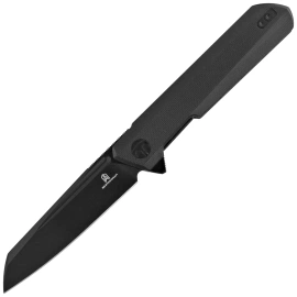 Bestechman Dundee Sheepfoot Knife Black G10, Black PVD D2 by Ostap Hel (BMK09E)