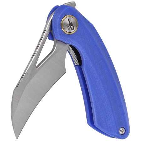 Bestech Bihai Blue G10, Stonewashed/Satin 14C28N by Ostap Hel Knife (BG53D-1)
