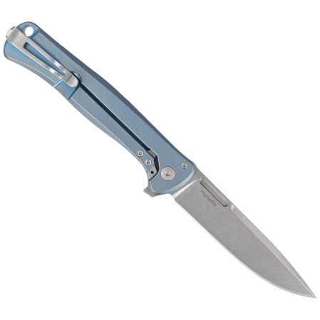 LionSteel Skinny Knife Blue Titanium/Blue Dark Matter Carbon Fiber, Stonewashed MagnaCut by Molletta (SK01 BL)