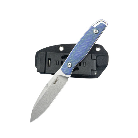 Nóż Kubey Dust Devil Blue Micarta, Beadblasted 14C28N by K.C. Spiron (KU357D)