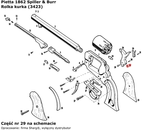 Rolka kurka Pietta Remington Army, Colt Navy, Spiller & Burr (3423)