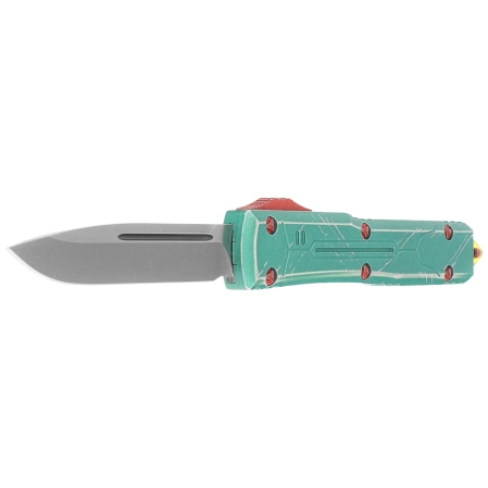 Microtech Ultratech S/E Bounty Hunter Signature OTF Knife Distressed Green Aluminum, Apocalyptic M390 by Tony Marfione (121-10BH)