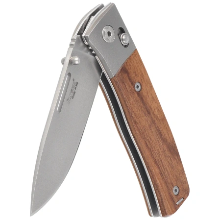 LionSteel NiNi Knife Titanium Bolsters / Santos Wood, Satin M390 by Gianni Pauletta (NN2 ST)