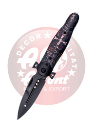 Nóż składany Third Decor Habitat N120T 3D Hospitaller Warrior Beechwood, Black 420 (TH-N120T)