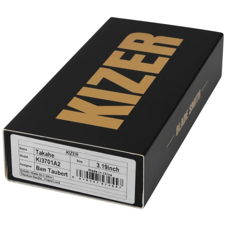 Kizer Takahe Knife Black Titanium, Matte DLC Ultra S35VN by Ben Taubert (Ki3701A2)