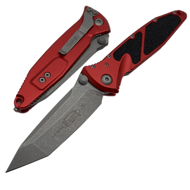 Nóż składany Microtech Socom Elite T/E-M Red Aluminum, Apocalyptic M390MK by Tony Marfione (161-10APRD)
