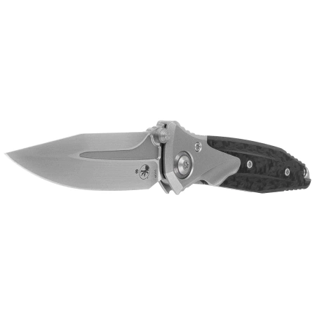Microtech Socom Bravo Mini SP Knife Titanium/Carbon Fiber, Blue HW, Hand Rubbed Satin M390 by Tony Marfione (262M-4CFTI)