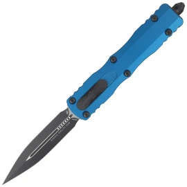 Microtech Dirac Delta D/E OTF Knife Blue Aluminum, Black M390MK by Tony Marfione (227-1BL)