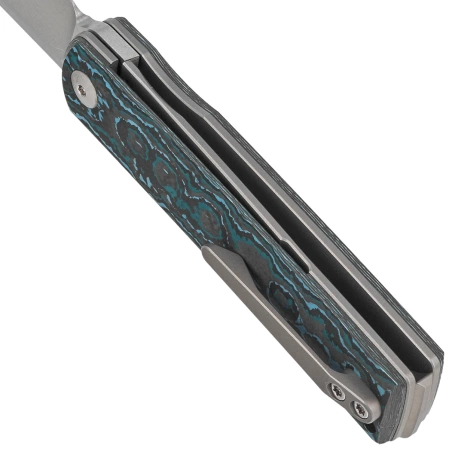 Nóż składany Reate Bushido Titanium/Arctic Storm Fat Carbon, Hand Satin M390 (BSO.ARS.SAT)