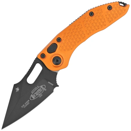 Microtech Stitch-A S/E Automatic Knife Orange Tangerine Aluminum, Black M390MK by Borka Blades and Tony Marfione (169-1OT)
