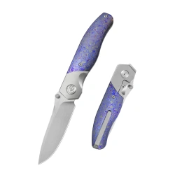 Nóż składany Kubey KB Velvet Snake Titanium / Zircuti, Hand Rubbed Satin M390 by Bastard Knives (KB266D)