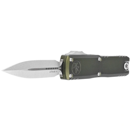 Microtech UTX-85 Gen IV D/E OTF Knife OD Green Aluminum, Stonewashed M390MK by Tony Marfione (12324-10OD)
