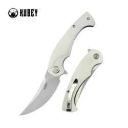 Nóż składany Kubey Scimitar KU173I White G10, Bead Blasted 14C28N