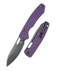Bestechman Firebird Knife Purple G10, Black PVD Stonewashed D2 (BMK05D)
