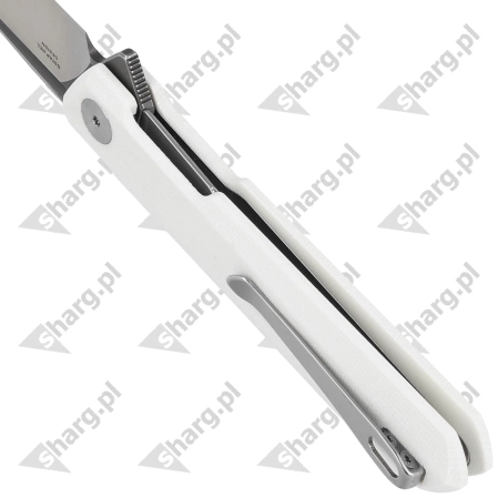 Bestechman Dundee Knife White G10, Grey PVD / Satin D2 by Ostap Hel (BMK01G)