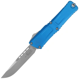 Microtech Combat Troodon Gen III S/E OTF Knife Blue Aluminum, Apocalyptic M390MK by Tony Marfione (1143-10APBL)