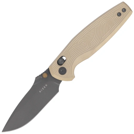 Nóż składany Kizer Khamsin Sand Aluminium, Gray PVD / Stonewashed Nitro-V by Maksim Epifantsev (V3791A1)