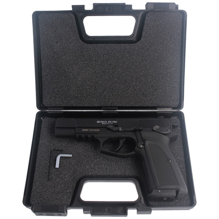 Zestaw wiatrówkowy 10: pistolet Voltran Ekol ES P66 Black 4.5 mm, 1500 BBs, 10 kapsuł CO₂, 100 tarcz