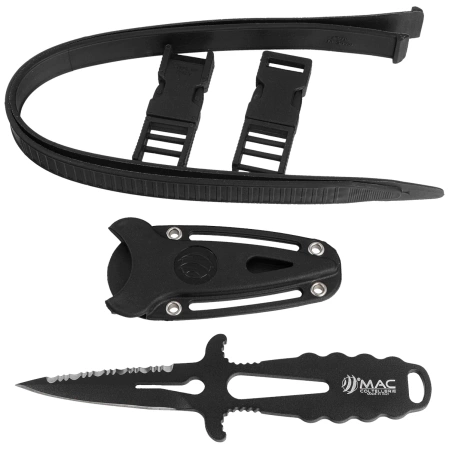 Nóż nurkowy MAC Apnea 9 BE Black Skeletonized, Black PTFE W 1.4060