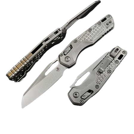 Nóż składany Microtech MSI S/E Ram-Lok Tan Frag Titanium, Stonewashed M390MK by Tony Marfione (210-10FRMS1)