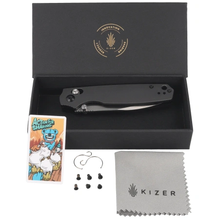 Kizer Pokiman CD Knife Gray Aliminum, Satin AEB-L (V3789A2)